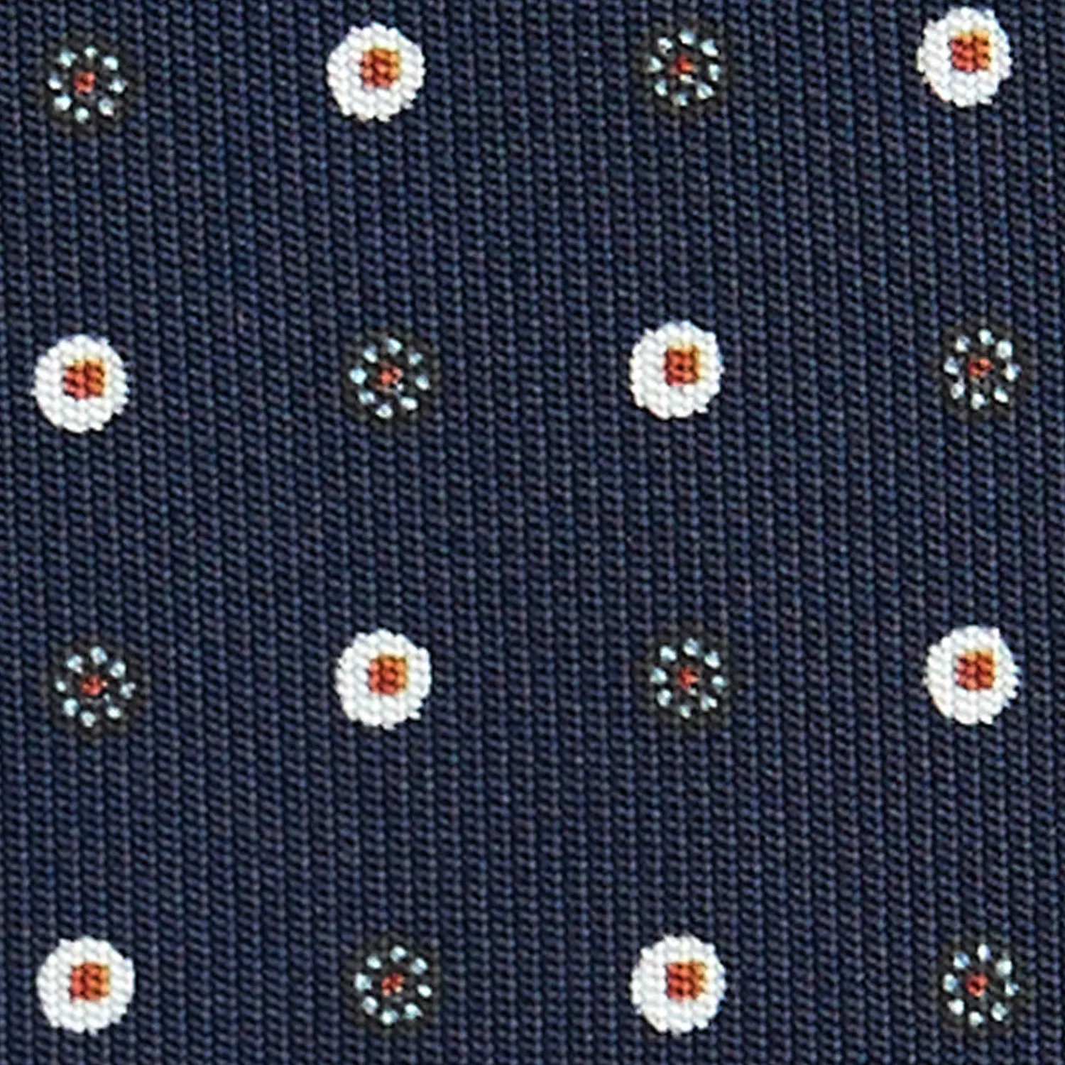 E.Marinella CRAVATTE|Cravatte In Seta Stampata|CRAVATTA SARTORIALE CLASSICA IN SETA BLU SCURO Microfantasia fiore