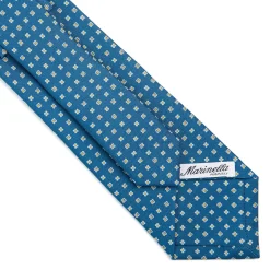 E.Marinella CRAVATTE|Cravatte In Seta Stampata|CRAVATTA SARTORIALE CLASSICA IN SETA BLU MEDIO Microfantasia fiore