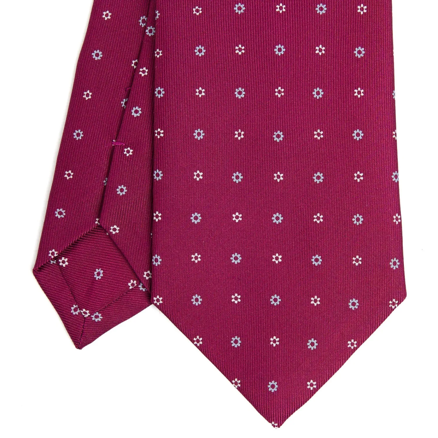 E.Marinella CRAVATTE|Cravatte In Seta Stampata|CRAVATTA SARTORIALE CLASSICA IN SETA FUCSIA Microfantasia fiore
