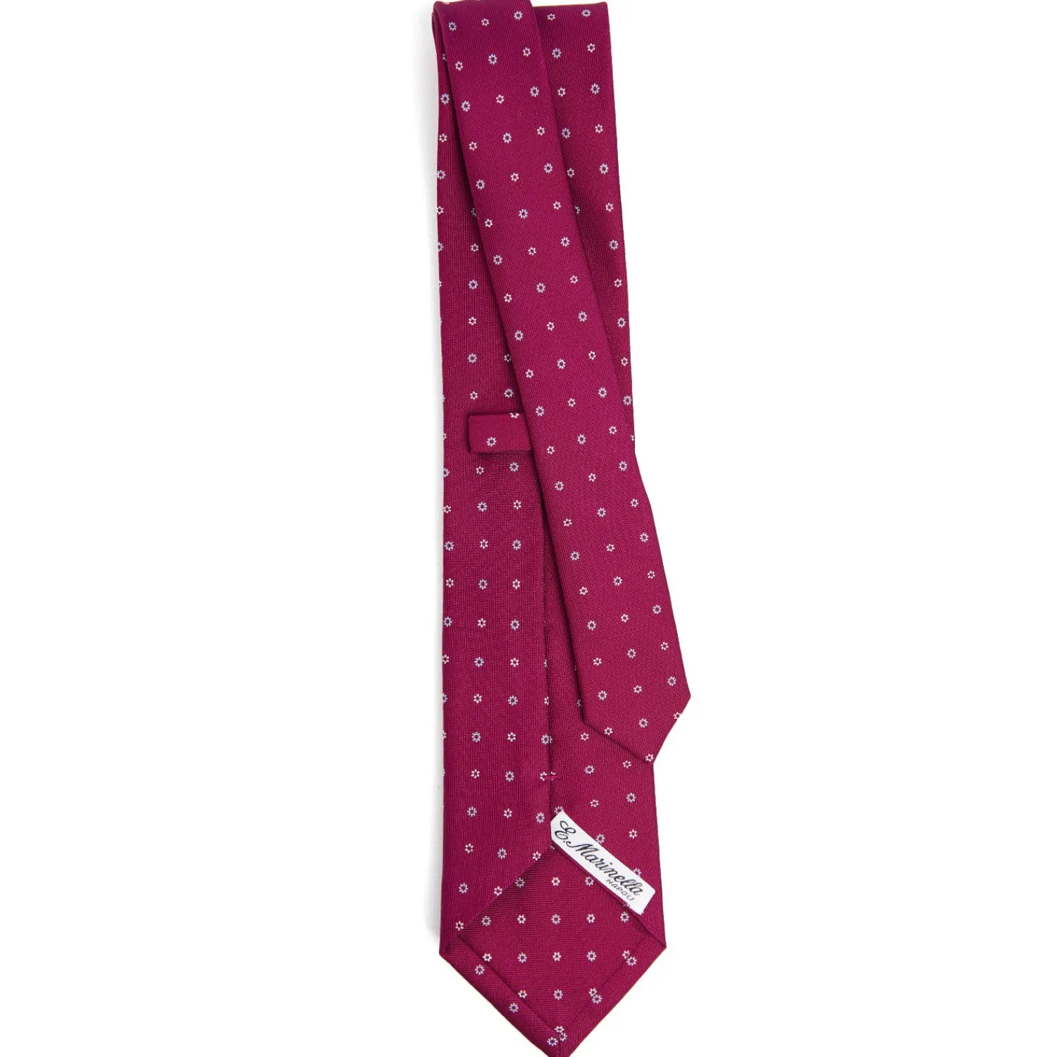 E.Marinella CRAVATTE|Cravatte In Seta Stampata|CRAVATTA SARTORIALE CLASSICA IN SETA FUCSIA Microfantasia fiore
