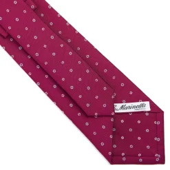 E.Marinella CRAVATTE|Cravatte In Seta Stampata|CRAVATTA SARTORIALE CLASSICA IN SETA FUCSIA Microfantasia fiore