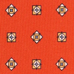 E.Marinella CRAVATTE|Cravatte In Seta Stampata|CRAVATTA SARTORIALE CLASSICA IN SETA ARANCIONE Microfantasia fiore