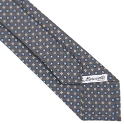 E.Marinella CRAVATTE|Cravatte In Seta Stampata|CRAVATTA SARTORIALE CLASSICA IN SETA GRIGIO SCURO Microfantasia fiore
