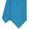 E.Marinella CRAVATTE|Cravatte In Seta Stampata|CRAVATTA SARTORIALE CLASSICA IN SETA BLU MEDIO Microfantasia fiore