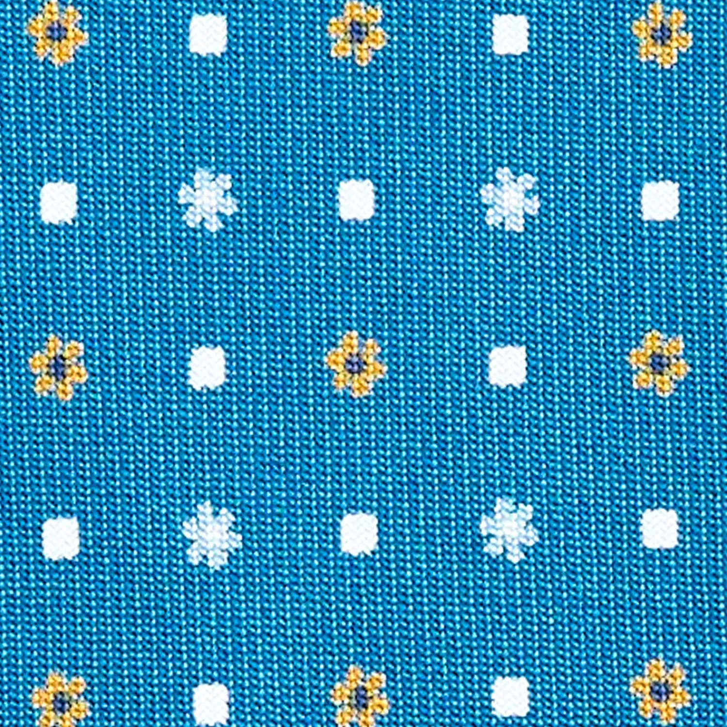 E.Marinella CRAVATTE|Cravatte In Seta Stampata|CRAVATTA SARTORIALE CLASSICA IN SETA BLU MEDIO Microfantasia fiore