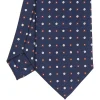 E.Marinella CRAVATTE|Cravatte In Seta Stampata|CRAVATTA SARTORIALE CLASSICA IN SETA BLU SCURO Microfantasia fiore