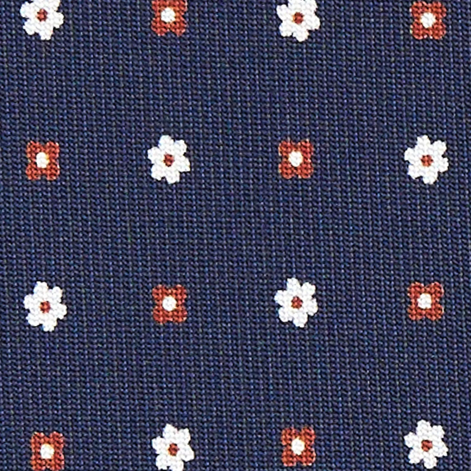 E.Marinella CRAVATTE|Cravatte In Seta Stampata|CRAVATTA SARTORIALE CLASSICA IN SETA BLU SCURO Microfantasia fiore