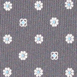 E.Marinella CRAVATTE|Cravatte In Seta Stampata|CRAVATTA SARTORIALE CLASSICA IN SETA GRIGIO SCURO Microfantasia fiore
