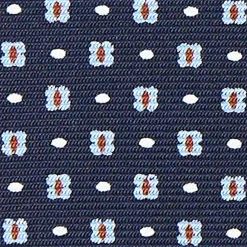 E.Marinella CRAVATTE|CRAVATTA SARTORIALE CLASSICA IN SETA BLU SCURO Microfantasia fiore