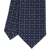 E.Marinella CRAVATTE|CRAVATTA SARTORIALE CLASSICA IN SETA BLU SCURO Microfantasia fiore