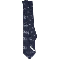 E.Marinella CRAVATTE|CRAVATTA SARTORIALE CLASSICA IN SETA BLU SCURO Microfantasia fiore