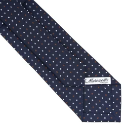 E.Marinella CRAVATTE|CRAVATTA SARTORIALE CLASSICA IN SETA BLU SCURO Microfantasia fiore