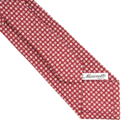 E.Marinella CRAVATTE|Cravatte In Seta Stampata|CRAVATTA SARTORIALE CLASSICA IN SETA BORDEAUX Microfantasia fiore