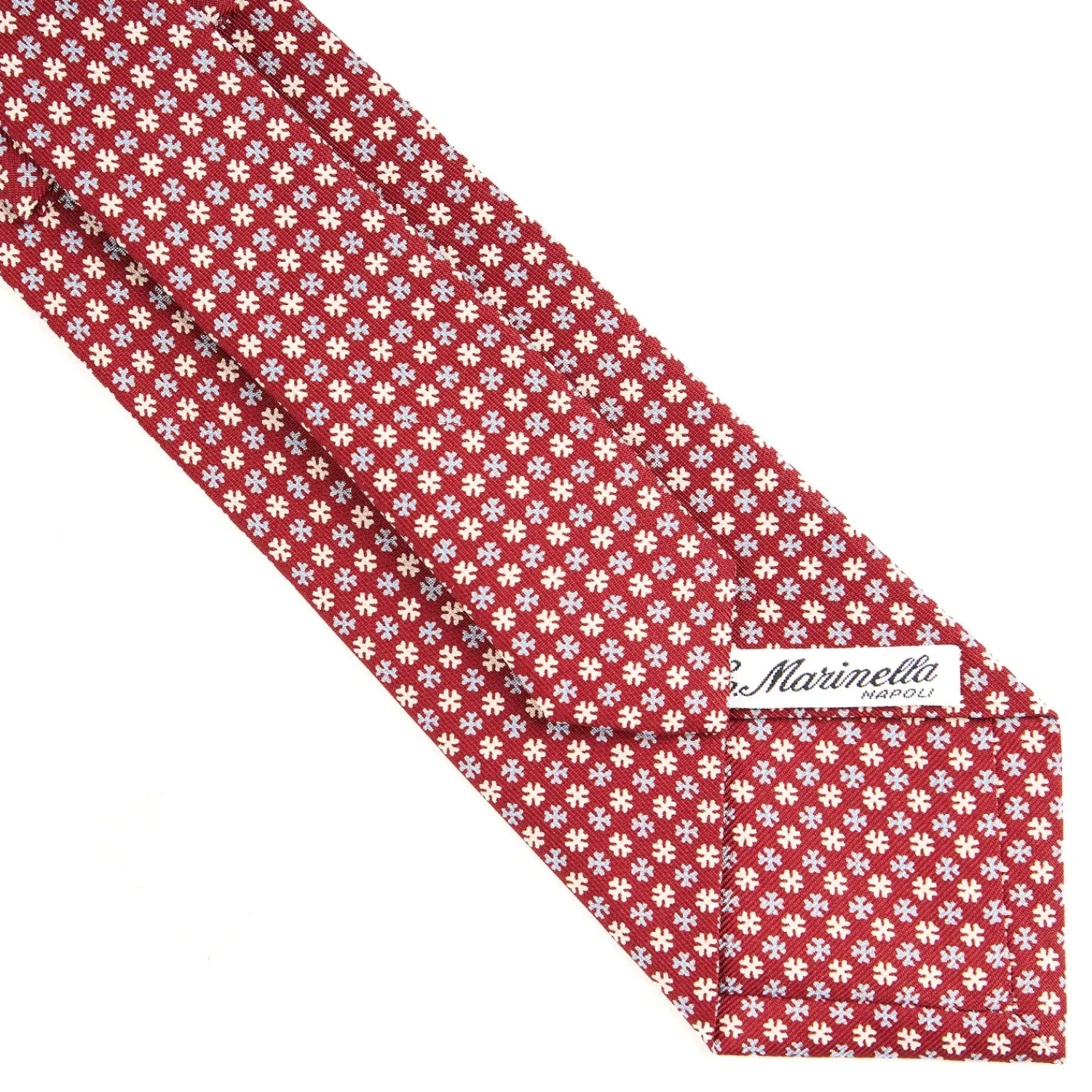 E.Marinella CRAVATTE|Cravatte In Seta Stampata|CRAVATTA SARTORIALE CLASSICA IN SETA BORDEAUX Microfantasia fiore