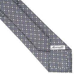 E.Marinella CRAVATTE|CRAVATTA SARTORIALE CLASSICA IN SETA GRIGIO SCURO Microfantasia fiore