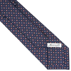 E.Marinella CRAVATTE|Cravatte In Seta Stampata|CRAVATTA SARTORIALE CLASSICA IN SETA BLU SCURO Microfantasia fiore