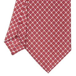 E.Marinella CRAVATTE|Cravatte In Seta Stampata|CRAVATTA SARTORIALE CLASSICA IN SETA BORDEAUX Microfantasia fiore