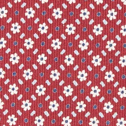E.Marinella CRAVATTE|Cravatte In Seta Stampata|CRAVATTA SARTORIALE CLASSICA IN SETA BORDEAUX Microfantasia fiore