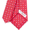 E.Marinella CRAVATTE|Cravatte In Seta Stampata|CRAVATTA SARTORIALE CLASSICA IN SETA ROSSA Collezione san valentino