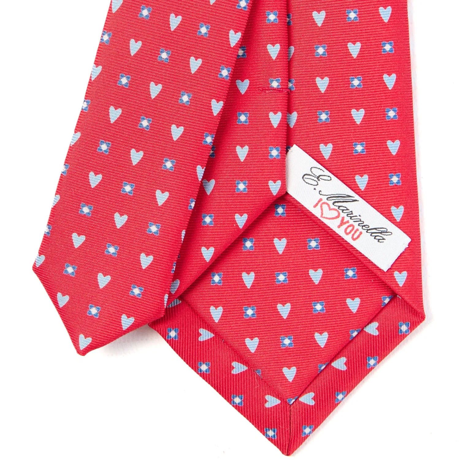 E.Marinella CRAVATTE|Cravatte In Seta Stampata|CRAVATTA SARTORIALE CLASSICA IN SETA ROSSA Collezione san valentino