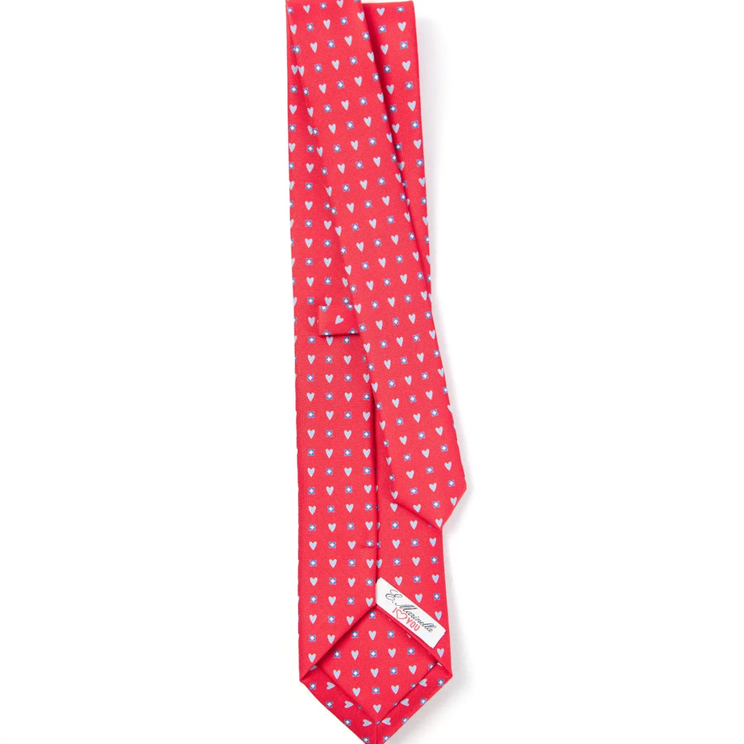 E.Marinella CRAVATTE|Cravatte In Seta Stampata|CRAVATTA SARTORIALE CLASSICA IN SETA ROSSA Collezione san valentino
