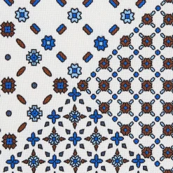 E.Marinella CRAVATTE|Cravatte In Seta Stampata|CRAVATTA SARTORIALE CLASSICA IN SETA BIANCA Patchwork