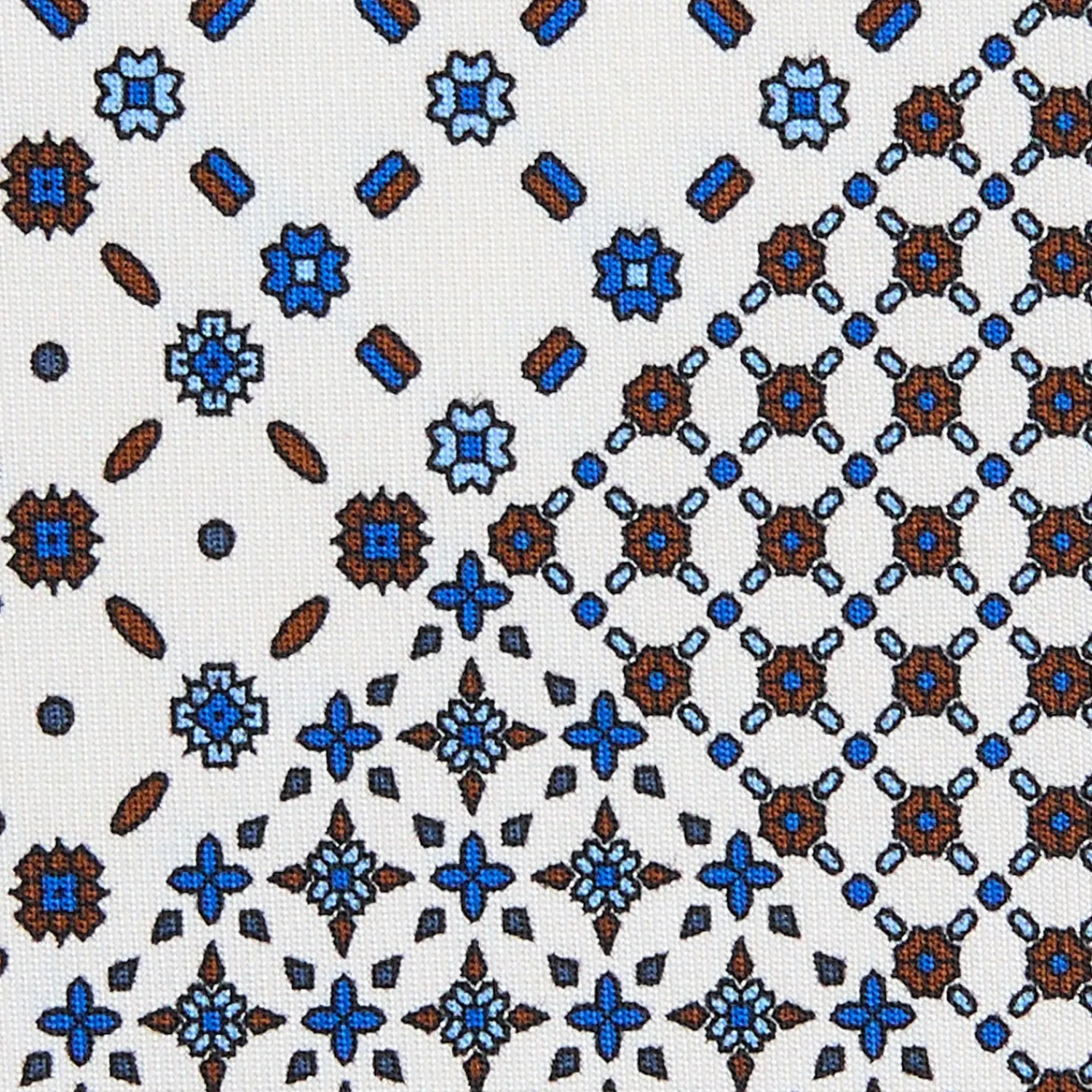 E.Marinella CRAVATTE|Cravatte In Seta Stampata|CRAVATTA SARTORIALE CLASSICA IN SETA BIANCA Patchwork