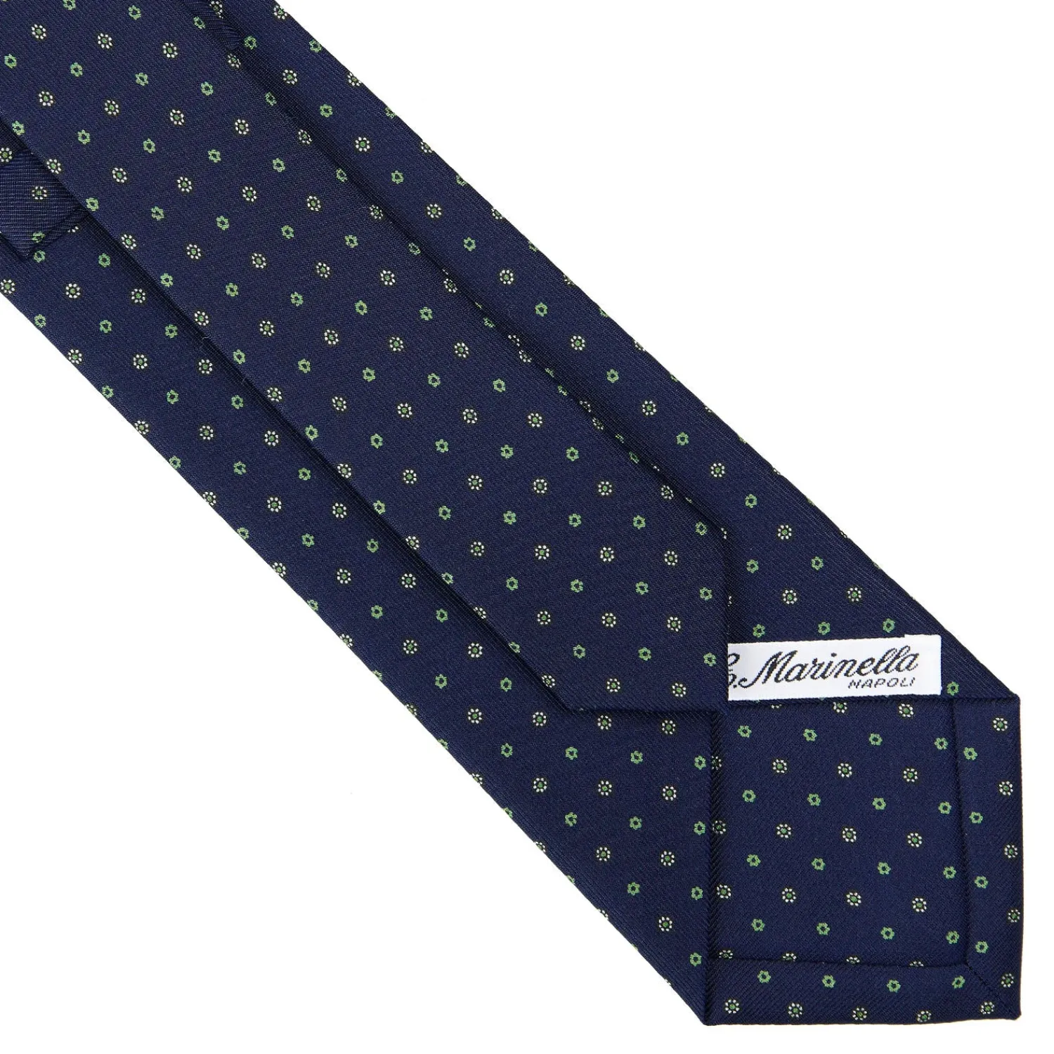 E.Marinella CRAVATTE|Cravatte In Seta Stampata|CRAVATTA SARTORIALE CLASSICA IN SETA BLU SCURO Microfantasia fiore