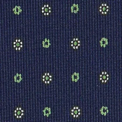 E.Marinella CRAVATTE|Cravatte In Seta Stampata|CRAVATTA SARTORIALE CLASSICA IN SETA BLU SCURO Microfantasia fiore