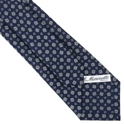 E.Marinella CRAVATTE|Cravatte In Seta Stampata|CRAVATTA SARTORIALE CLASSICA IN SETA BLU SCURO Microfantasia fiore