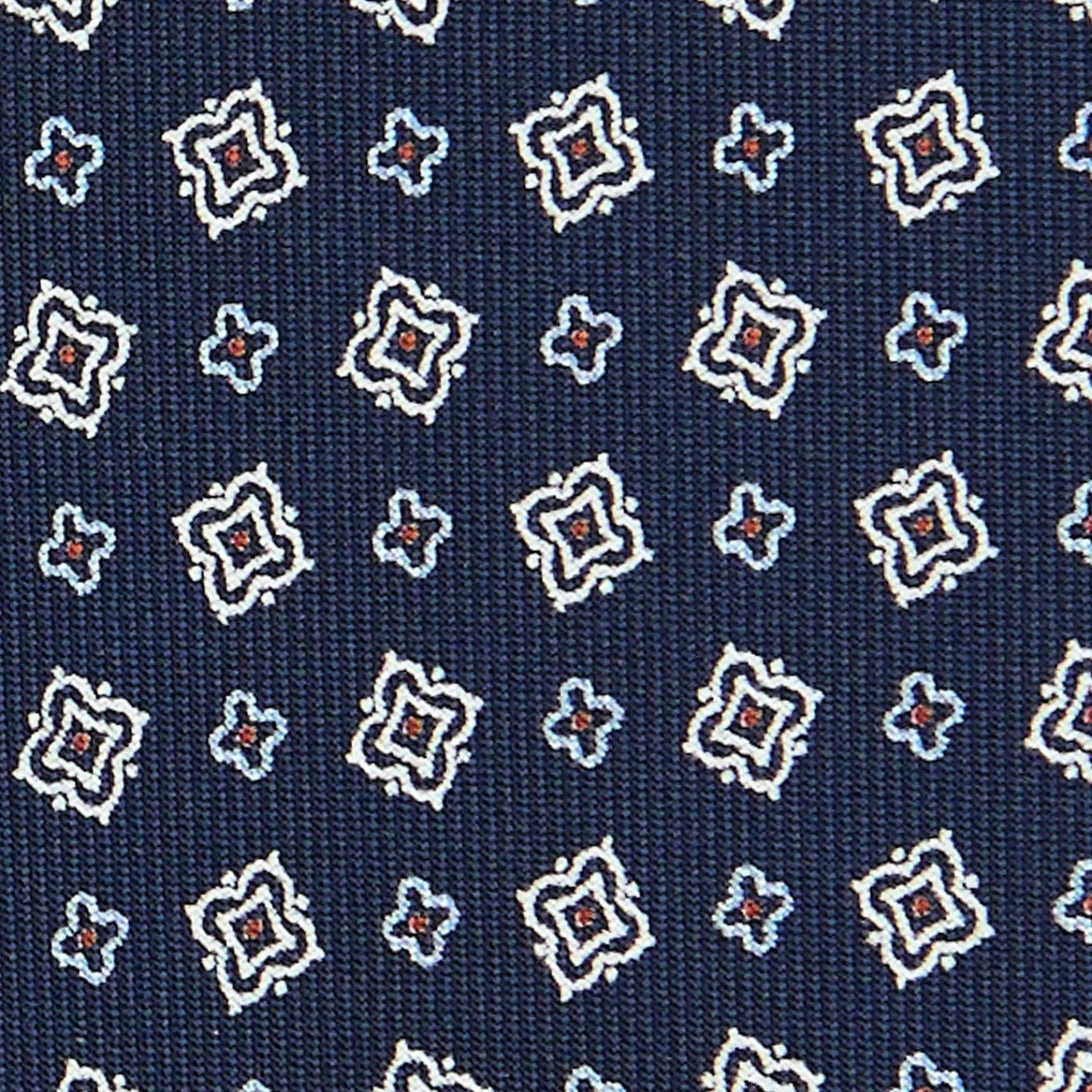 E.Marinella CRAVATTE|Cravatte In Seta Stampata|CRAVATTA SARTORIALE CLASSICA IN SETA BLU SCURO Microfantasia fiore