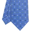E.Marinella CRAVATTE|Cravatte In Seta Stampata|CRAVATTA SARTORIALE CLASSICA IN SETA AZZURRO POLVERE Microfantasia fiore