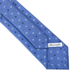 E.Marinella CRAVATTE|Cravatte In Seta Stampata|CRAVATTA SARTORIALE CLASSICA IN SETA AZZURRO POLVERE Microfantasia fiore