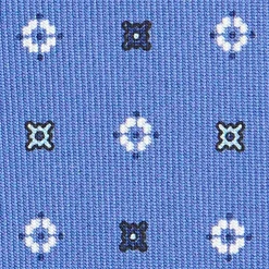 E.Marinella CRAVATTE|Cravatte In Seta Stampata|CRAVATTA SARTORIALE CLASSICA IN SETA AZZURRO POLVERE Microfantasia fiore
