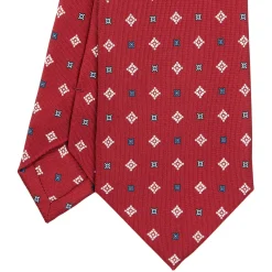 E.Marinella CRAVATTE|CRAVATTA SARTORIALE CLASSICA IN SETA BORDEAUX Microfantasia