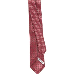E.Marinella CRAVATTE|CRAVATTA SARTORIALE CLASSICA IN SETA BORDEAUX Microfantasia
