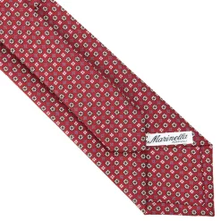 E.Marinella CRAVATTE|CRAVATTA SARTORIALE CLASSICA IN SETA BORDEAUX Microfantasia