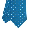 E.Marinella CRAVATTE|Cravatte In Seta Stampata|CRAVATTA SARTORIALE CLASSICA IN SETA BLU MEDIO Microfantasia fiore