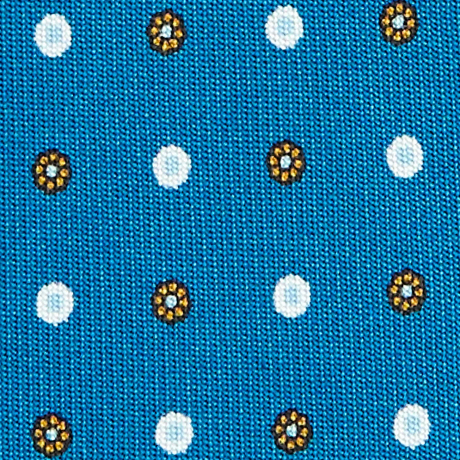 E.Marinella CRAVATTE|Cravatte In Seta Stampata|CRAVATTA SARTORIALE CLASSICA IN SETA BLU MEDIO Microfantasia fiore