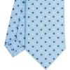 E.Marinella CRAVATTE|Cravatte In Seta Stampata|CRAVATTA SARTORIALE CLASSICA IN SETA AZZURRO Microfantasia fiore