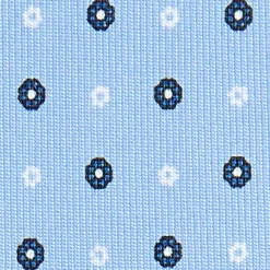 E.Marinella CRAVATTE|Cravatte In Seta Stampata|CRAVATTA SARTORIALE CLASSICA IN SETA AZZURRO Microfantasia fiore
