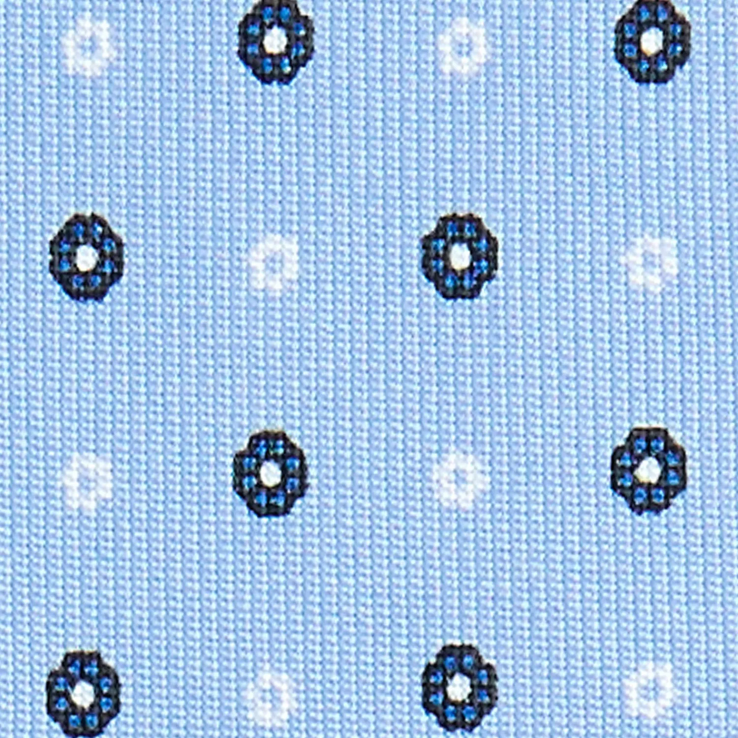 E.Marinella CRAVATTE|Cravatte In Seta Stampata|CRAVATTA SARTORIALE CLASSICA IN SETA AZZURRO Microfantasia fiore