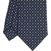 E.Marinella CRAVATTE|Cravatte In Seta Stampata|CRAVATTA SARTORIALE CLASSICA IN SETA BLU SCURO Microfantasia fiore