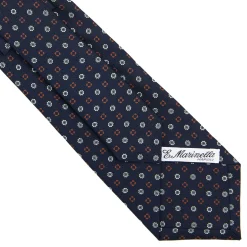 E.Marinella CRAVATTE|Cravatte In Seta Stampata|CRAVATTA SARTORIALE CLASSICA IN SETA BLU SCURO Microfantasia fiore