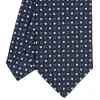 E.Marinella CRAVATTE|Cravatte In Seta Stampata|CRAVATTA SARTORIALE CLASSICA IN SETA BLU SCURO Microfantasia fiore