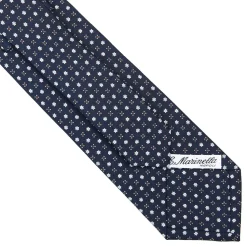 E.Marinella CRAVATTE|Cravatte In Seta Stampata|CRAVATTA SARTORIALE CLASSICA IN SETA BLU SCURO Microfantasia fiore