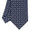 E.Marinella CRAVATTE|Cravatte In Seta Stampata|CRAVATTA SARTORIALE CLASSICA IN SETA BLU SCURO Microfantasia fiore