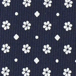 E.Marinella CRAVATTE|Cravatte In Seta Stampata|CRAVATTA SARTORIALE CLASSICA IN SETA BLU SCURO Microfantasia fiore