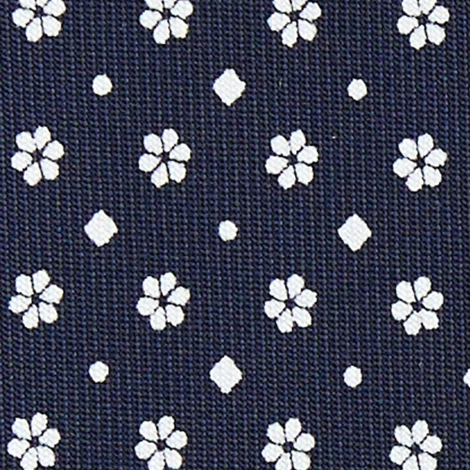E.Marinella CRAVATTE|Cravatte In Seta Stampata|CRAVATTA SARTORIALE CLASSICA IN SETA BLU SCURO Microfantasia fiore