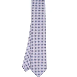 E.Marinella CRAVATTE|Cravatte In Seta Stampata|CRAVATTA SARTORIALE CLASSICA IN SETA GRIGIO CHIARO Microfantasia fiore